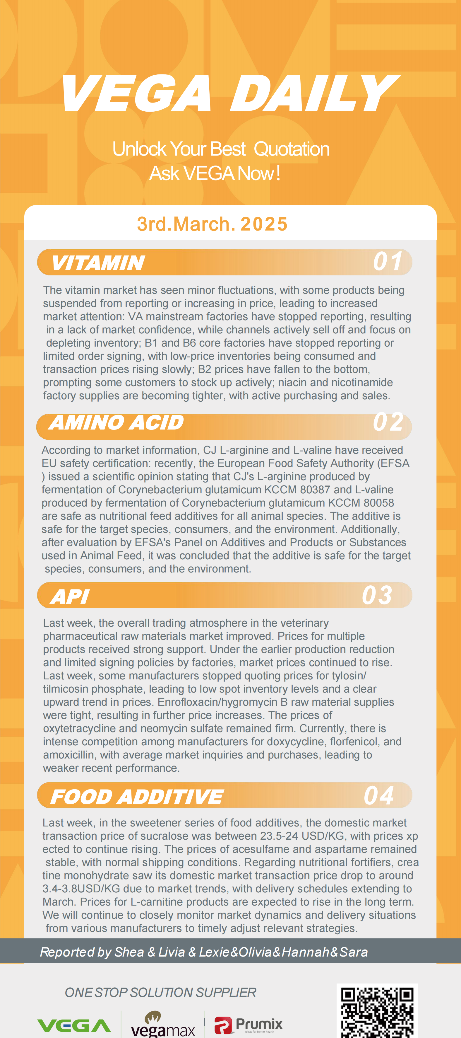 Vega Daily Dated on Mar 3rd 2025 Vitamin Amino Acid APl Food Additives.png